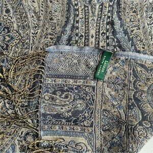 Vintage wool Ralph Lauren paisley tassel scarf